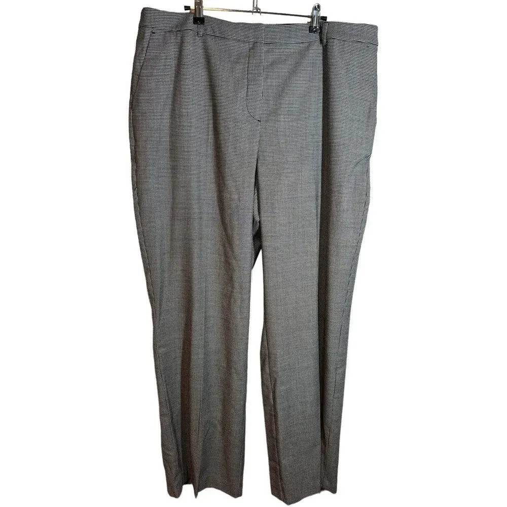 NWT PURE Collection High Waist Wide Leg Trousers Black White Houndstooth 16‎